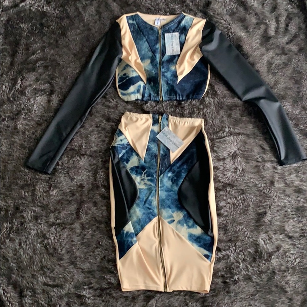 Denim Mix Two Piece Mah-Jing Wong